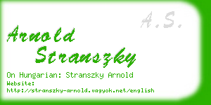 arnold stranszky business card